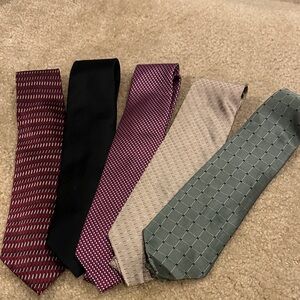 Men's Assorted Necktie Set - Black, Burgundy, Purple, Beige, Green